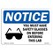 Signmission OSHA Sign, You Must Have Glasses With Symbol, 10in X 7in Rigid Plastic, 10" W, 7" H, Landscape OS-NS-P-710-L-19095 - alternate 1